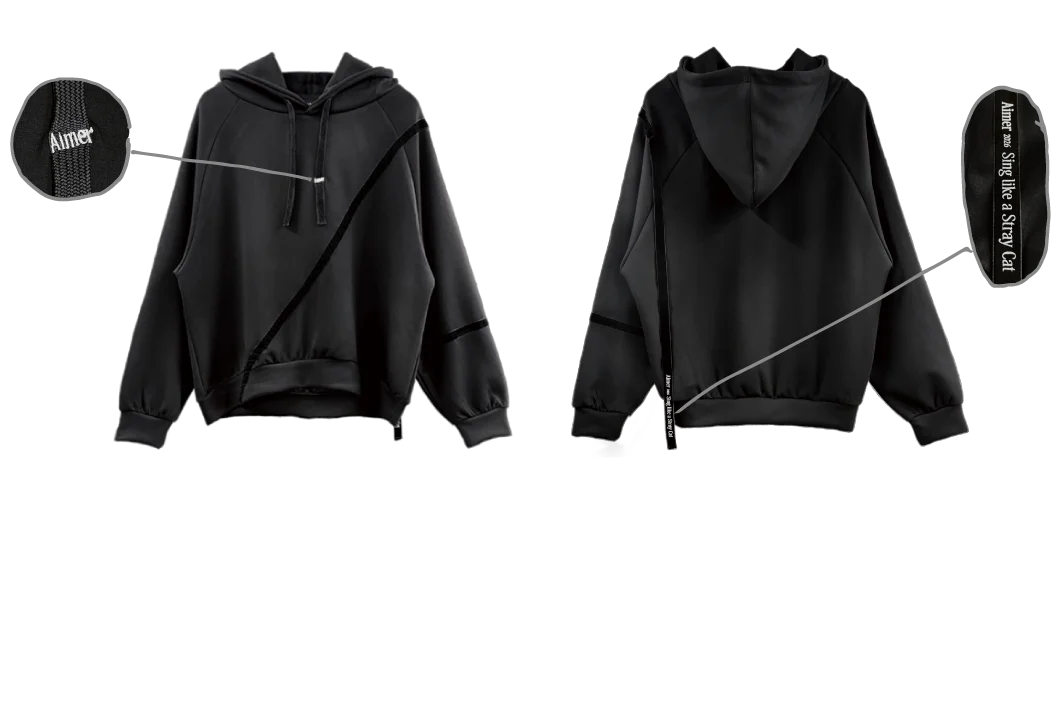 “Stray Cat” TREASURE RIBBON HOODIE（FRONT / BACK）