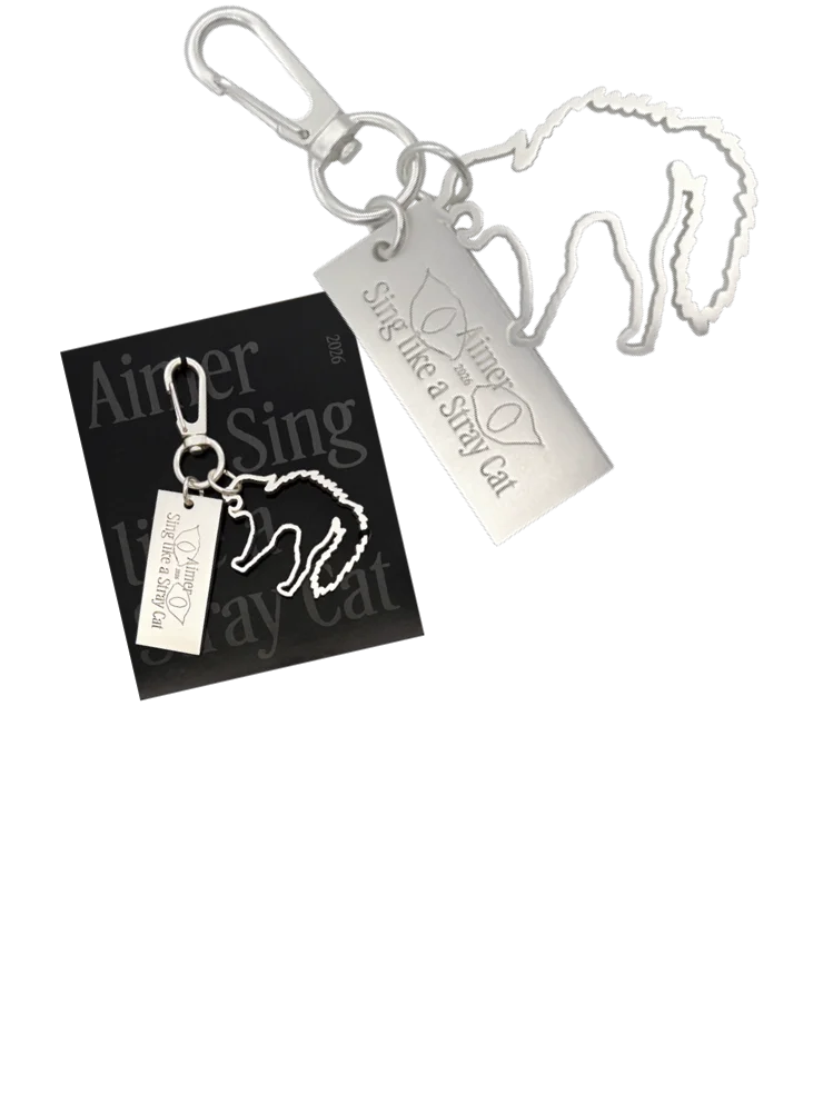 “Stray Cat” SILVER CHARM KEYRING